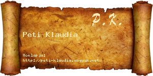 Peti Klaudia névjegykártya