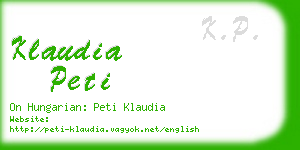 klaudia peti business card